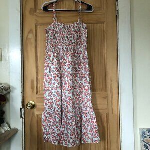 NWT Gap Ruffle Hem Smocked Midi Dress - Sz L in Floral Print